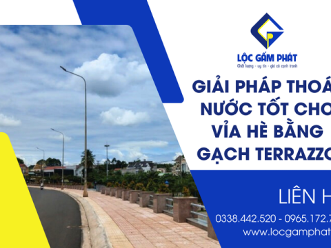 Giải pháp thoát nước tốt cho vỉa hè bằng gạch terrazzo