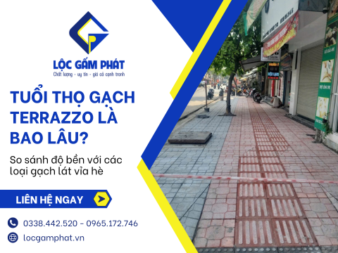 Tuổi thọ gạch Terrazzo là bao lâu? So sánh độ bền với các loại gạch lát vỉa hè