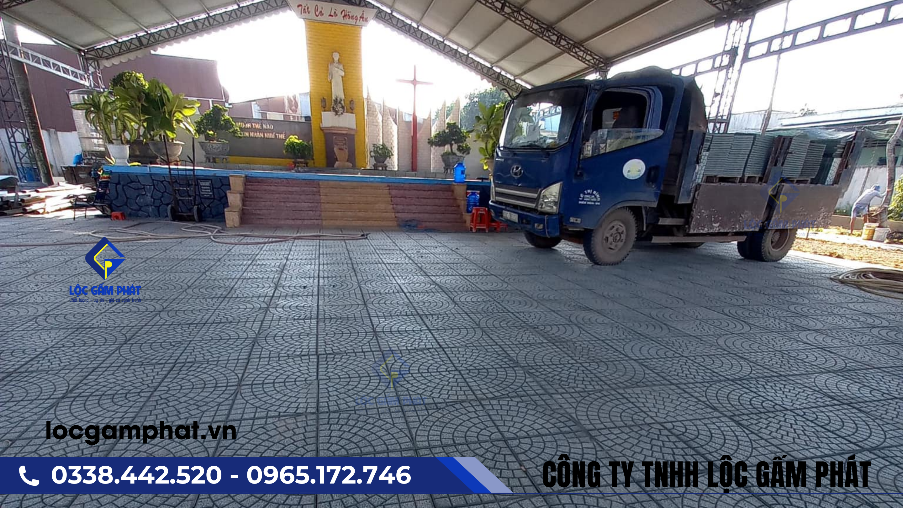 gạch terrazzo lát sân