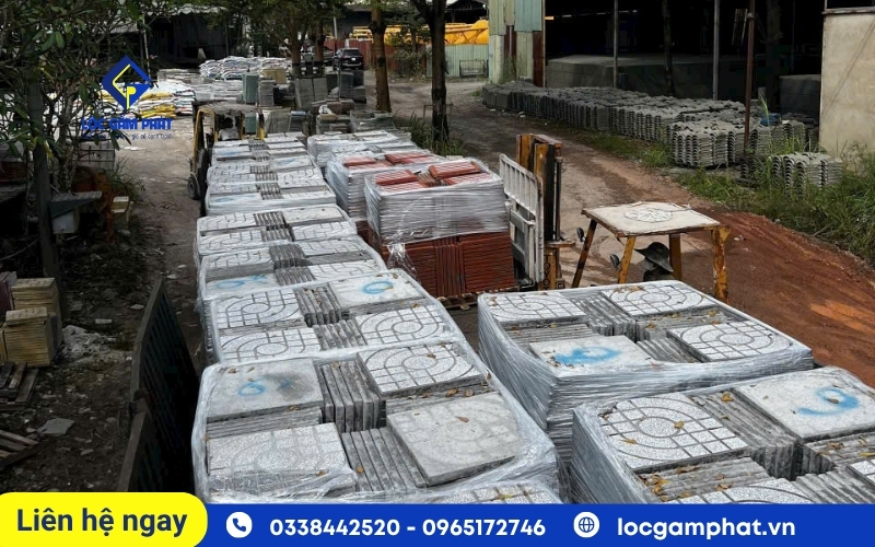 gạch vỉa hè terrazzo mắt nai