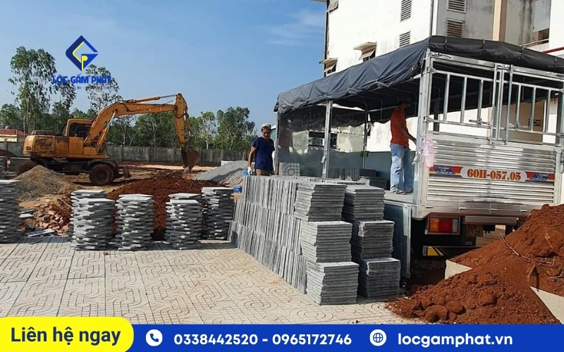 Lộc Gấm Phát cung cấp gạch terrazzo cho vỉa hè, sân trường học, khu đô thị