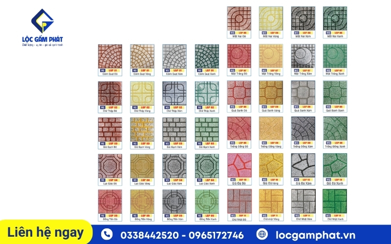 Gạch terrazzo tại Lộc Gấm Phát đa dạng mẫu mã màu sắc