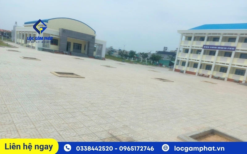 gạch terrazzo lát nền sân trường