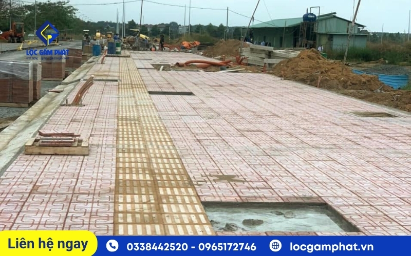 Thi công gạch terrazzo lát vỉa hè Bình Dương
