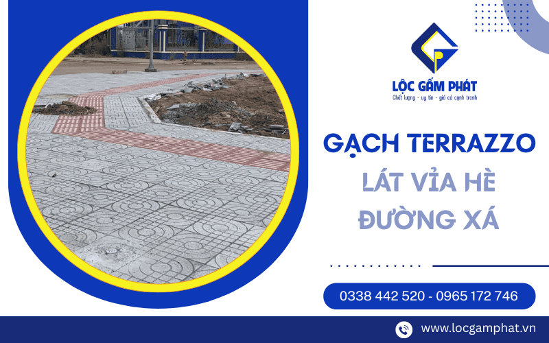 gạch terrazzo lát vỉa hè đường xá