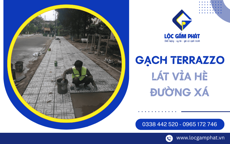 gạch terrazzo lát vỉa hè đường xá