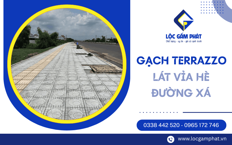 gạch terrazzo lát vỉa hè đường xá