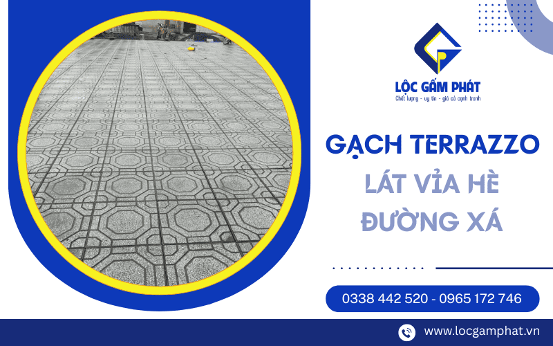 gạch terrazzo lát vỉa hè đường xá