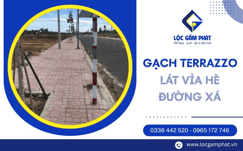 gạch terrazzo lát vỉa hè đường xá