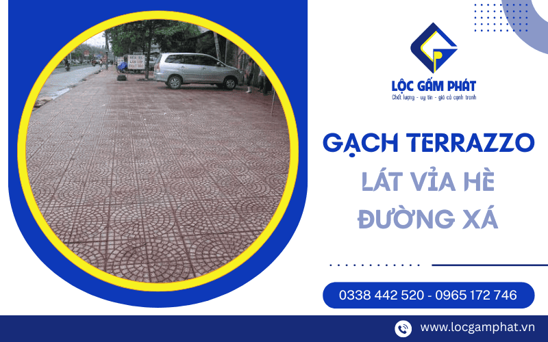 gạch terrazzo lát vỉa hè đường xá