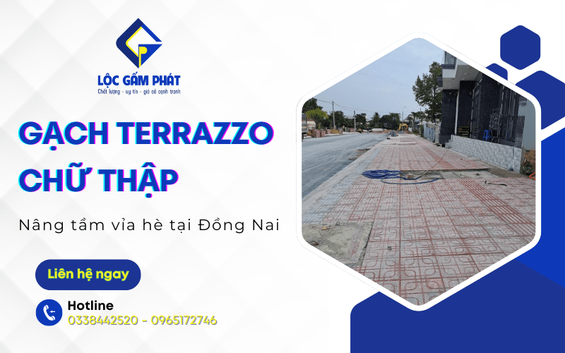 gạch terrazzo chữ thập