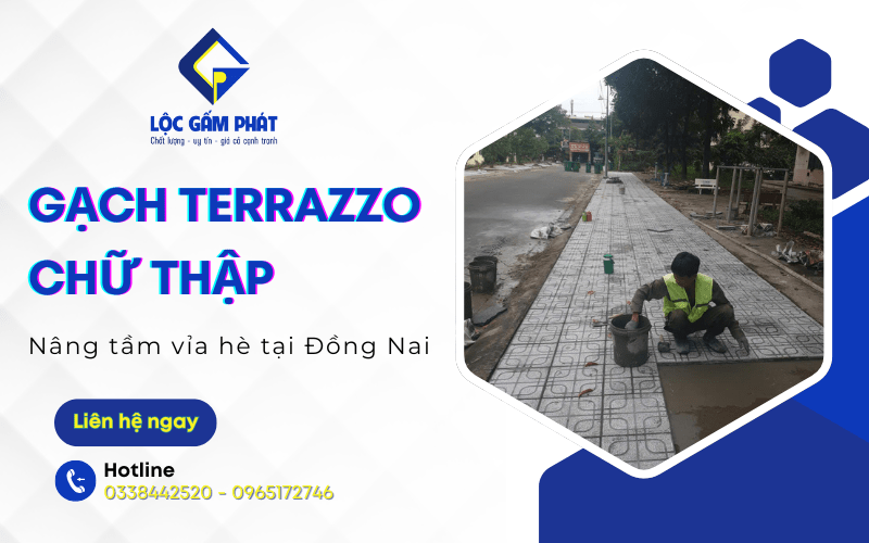 gạch terrazzo chữ thập